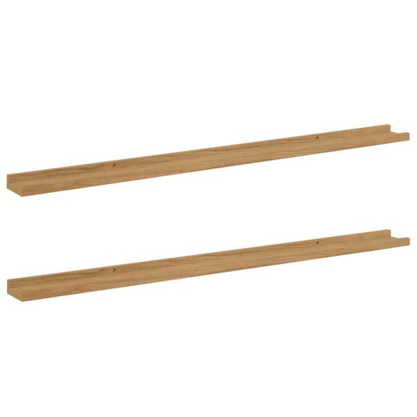 Wandregale mit Regal 2 pcs Braun 115 x 9 x 3 cm Holzwerkstoff