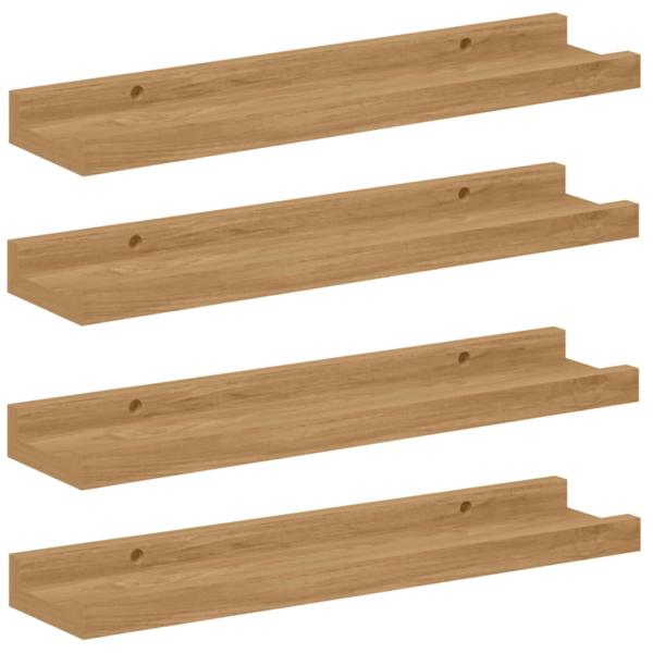 Wandregale mit Regal 4 pcs Braun 40 x 9 x 3 cm Holzwerkstoff