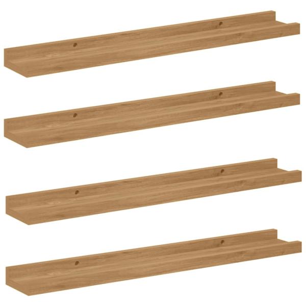 Wandregale mit Regal 4 pcs Braun 60 x 9 x 3 cm Holzwerkstoff