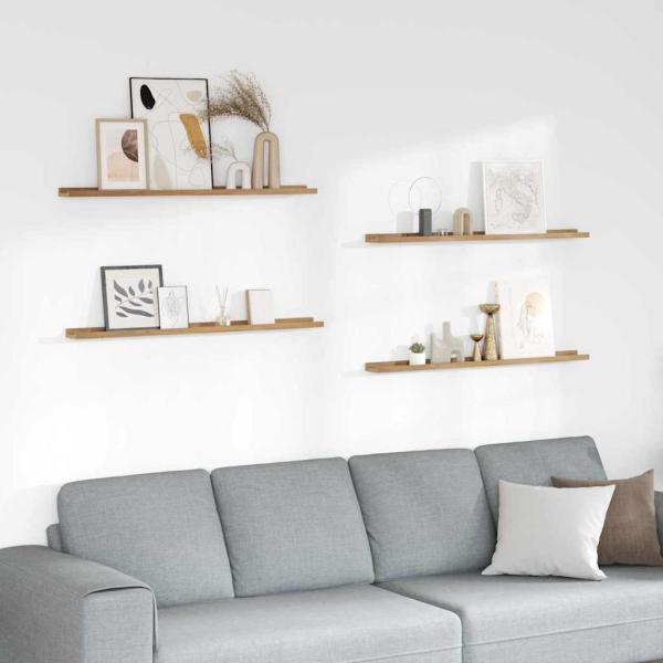 ARDEBO.de - Wandregale mit Regal 4 pcs Braun 100 x 9 x 3 cm Holzwerkstoff