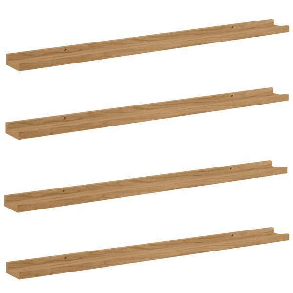 Wandregale mit Regal 4 pcs Braun 100 x 9 x 3 cm Holzwerkstoff
