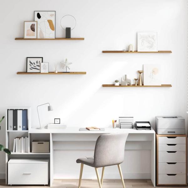 Wandregale mit Regal 4 pcs Braun 100 x 9 x 3 cm Holzwerkstoff