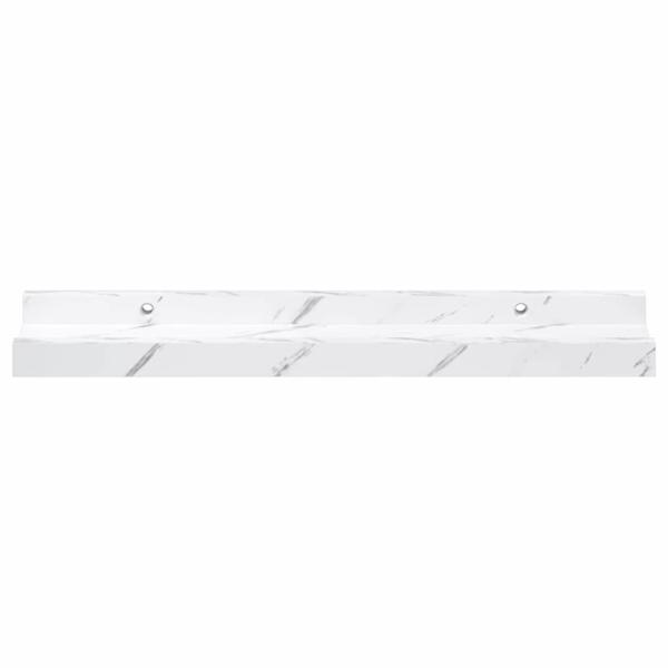 ARDEBO.de - Wandregale 2 pcs Weiß Marmor 40 x 9 x 3 cm Holzwerkstoff