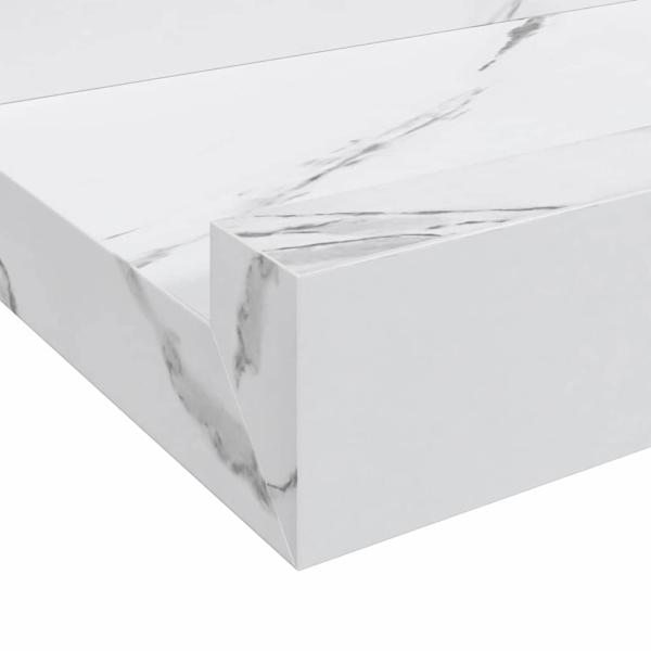 Wandregale 2 pcs Weiß Marmor 40 x 9 x 3 cm Holzwerkstoff