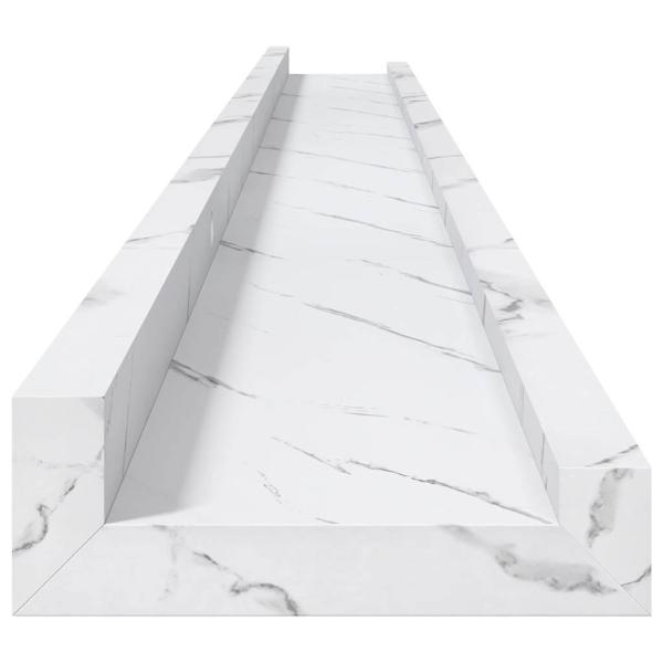 Wandregale 2 pcs Weiß Marmor 115 x 9 x 3 cm Holzwerkstoff