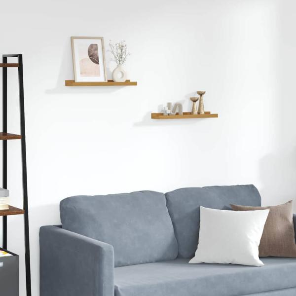 ARDEBO.de - Wandregale mit Regal 2 pcs Beige 40 x 9 x 3 cm Holzwerkstoff