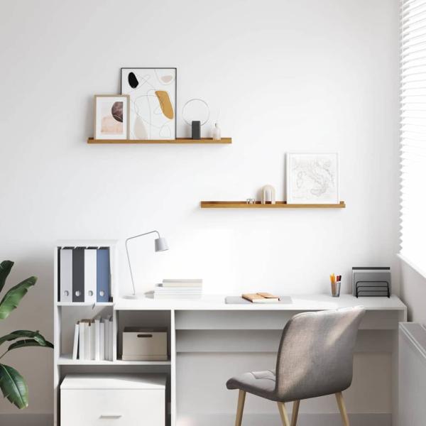 Wandregale mit Regal 2 pcs Beige 80 x 9 x 3 cm Holzwerkstoff