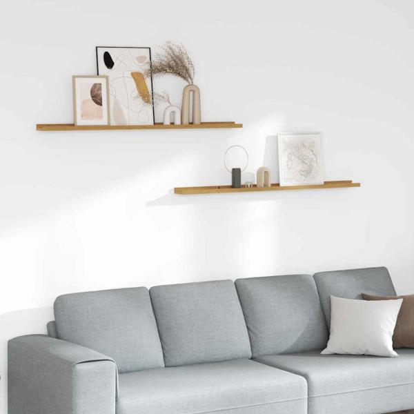 ARDEBO.de - Wandregale mit Regal 2 pcs Beige 115 x 9 x 3 cm Holzwerkstoff
