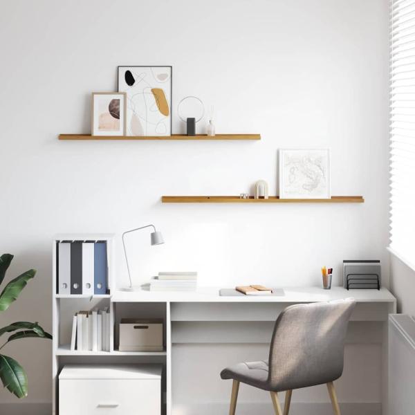 Wandregale mit Regal 2 pcs Beige 115 x 9 x 3 cm Holzwerkstoff