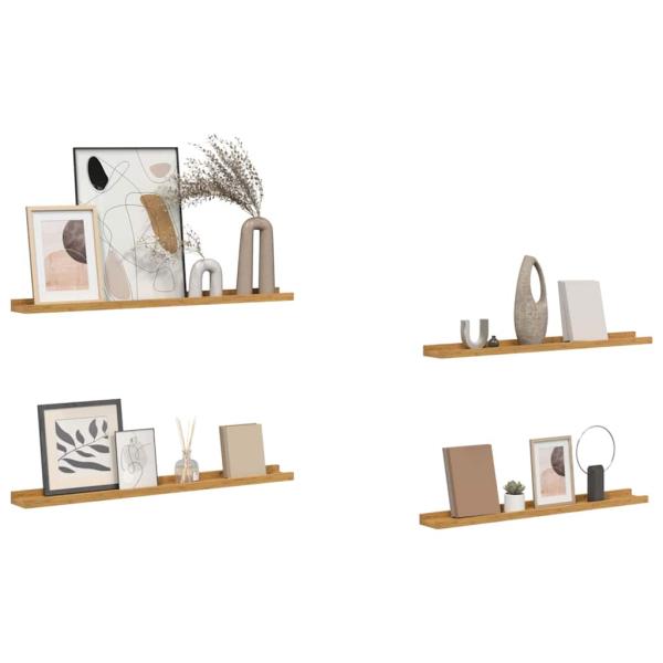 Wandregale mit Regal 4 pcs Beige 80 x 9 x 3 cm Holzwerkstoff