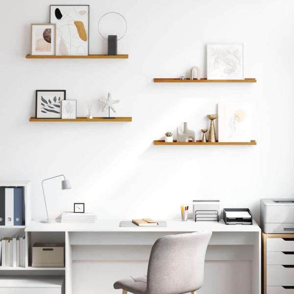 Wandregale mit Regal 4 pcs Beige 80 x 9 x 3 cm Holzwerkstoff