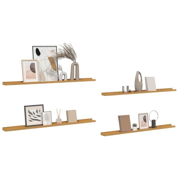 Wandregale mit Regal 4 pcs Beige 115 x 9 x 3 cm Holzwerkstoff