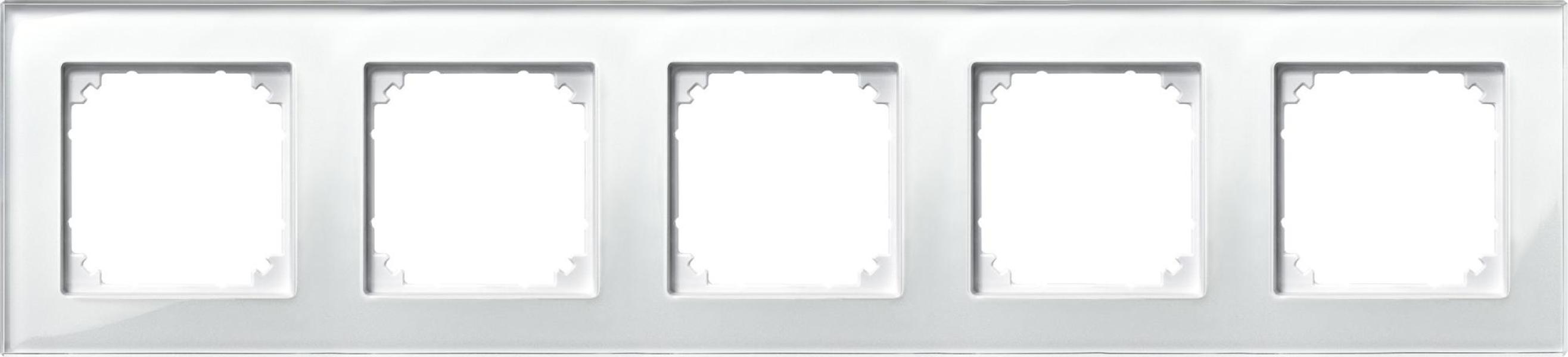 ARDEBO.de Merten 489519 Echtglasrahmen, M-PLAN, 5fach, Brillantweiß