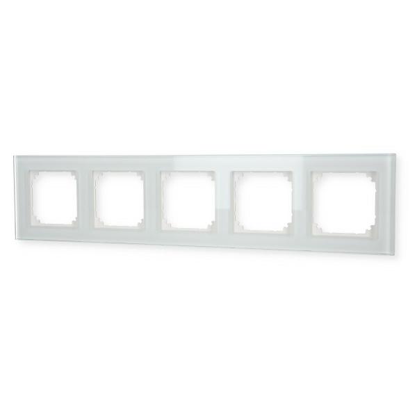 Merten 489519 Echtglasrahmen, M-PLAN, 5fach, Brillantweiß