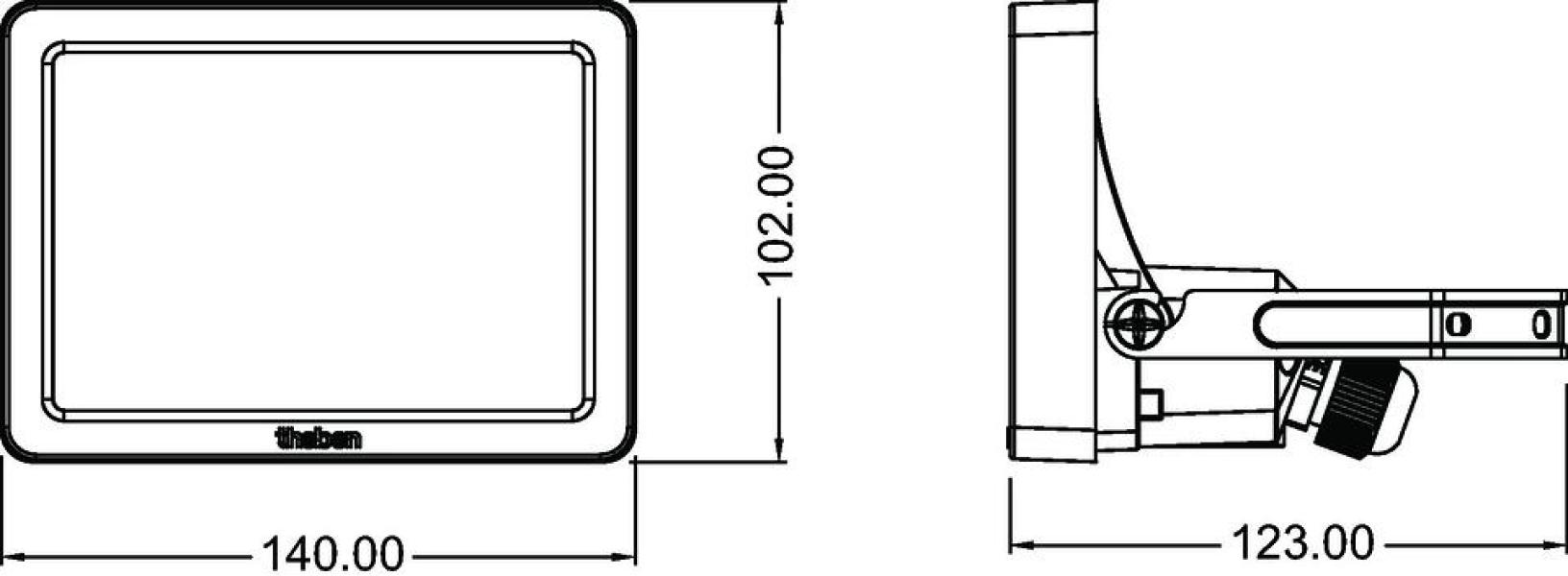 Theben theLeda B10 dual WH LED-Strahler, 10W, 120lm/W, 3000/4000K umschaltbar, DarkSky-Funktion, Diffuser-Abdeckung, 90° Neigung nach oben/unten, IK07, IP65, weiß (1020670)