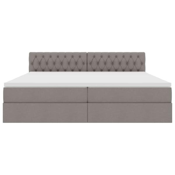 Bett mit Stauraum und LED Taupe 200 x 200 cm Polyester