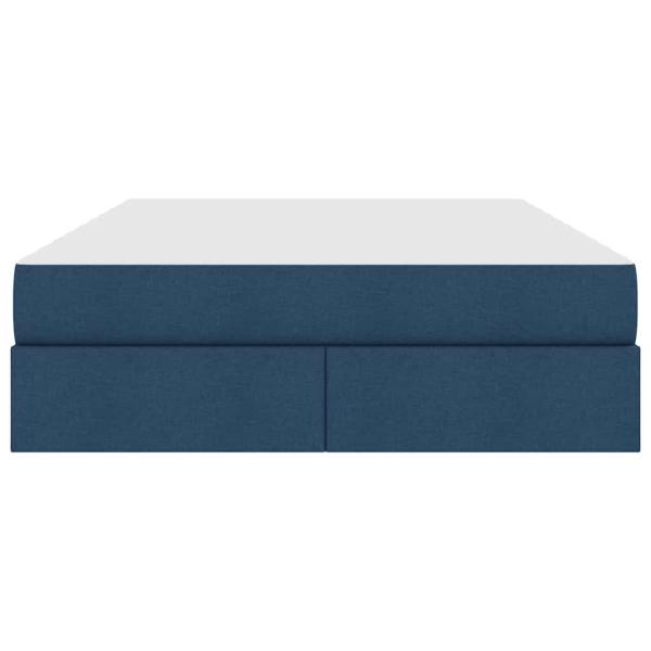 Aufbewahrungsbett mit Matratze Blau 140 x 190 cm Polyester