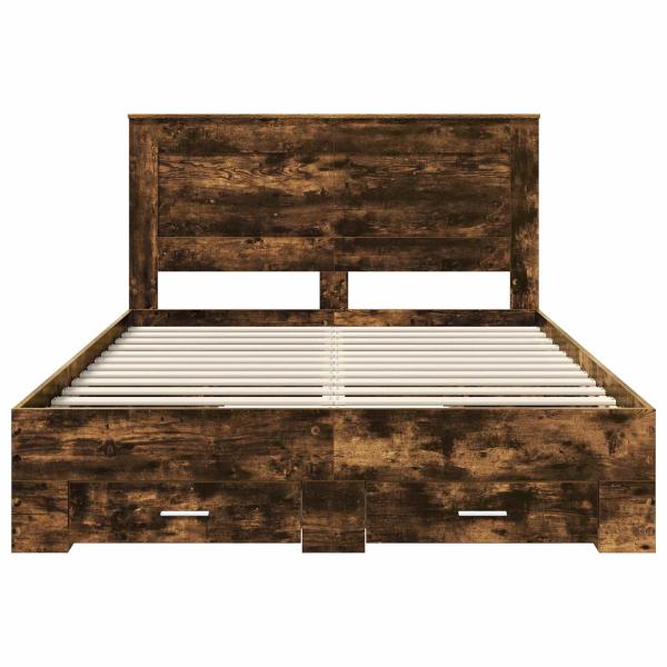Bettgestell mit Schubladen mit Kopfteil Holzwerkstoff