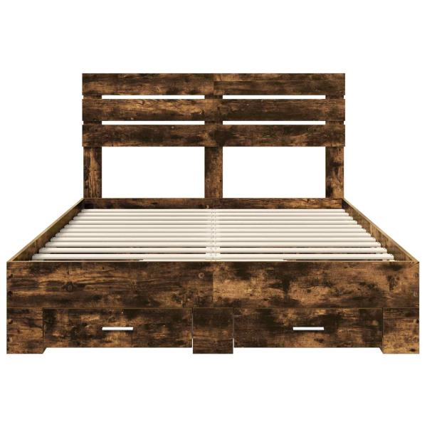 Bettgestell mit Schubladen mit Kopfteil Holzwerkstoff