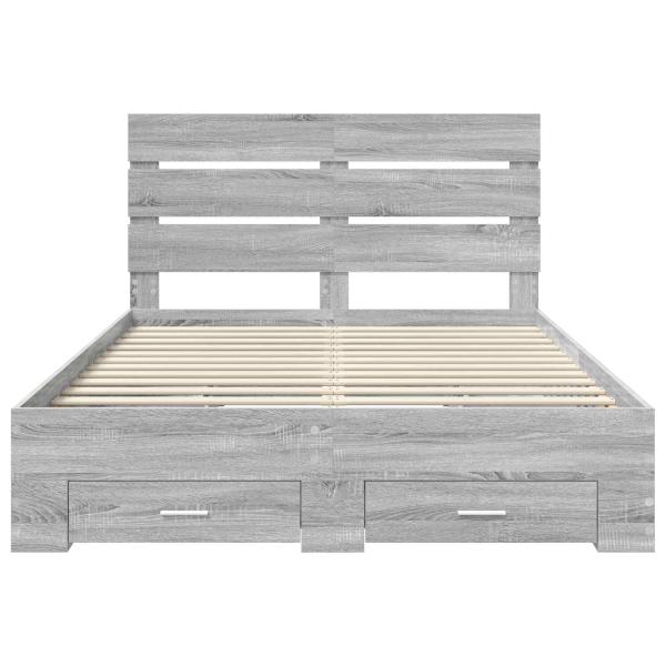 Bettrahmen Graues Sonoma 150 x 200 cm Holzwerkstoff
