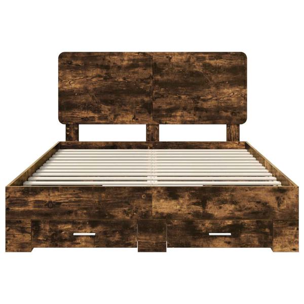 Bettrahmen Geräucherte Eiche 150 x 200 cm Holzwerkstoff