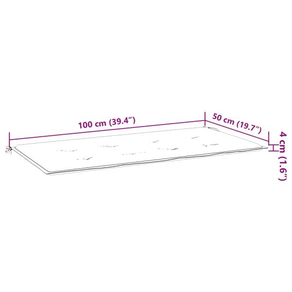 Gartenbank-Kissen Floral Grün 100 x 50 x 4 cm Oxford Stoff