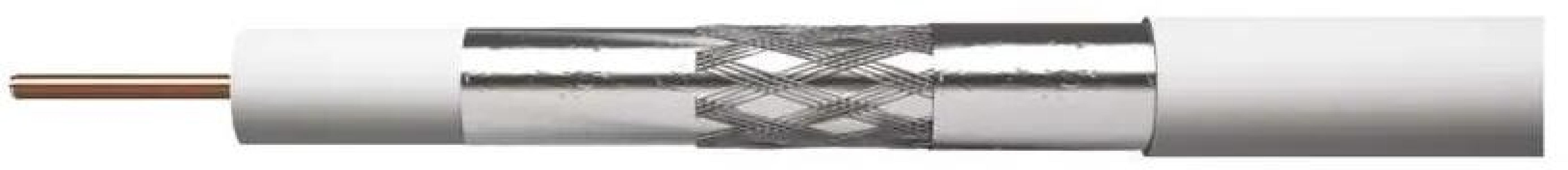 EMOS S5382 Koaxialkabel CB135, 3-fach geschirmt, Schirmabdeckung >28 %, Innenbereich, 100m Spule, weiß (2305135000)