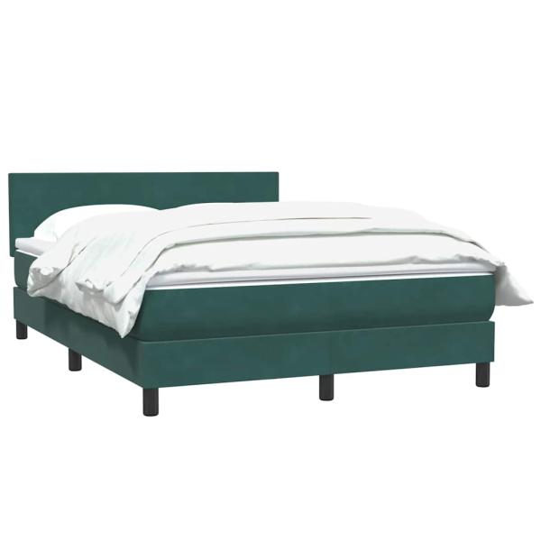 Boxspringbett mit Matratze Dunkelgrün 160x210 cm Samt