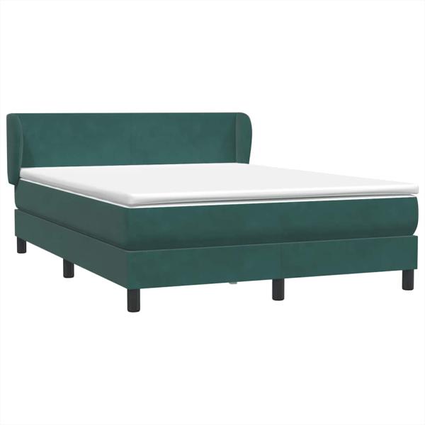 Boxspringbett mit Matratze Dunkelgrün 160x210 cm Samt