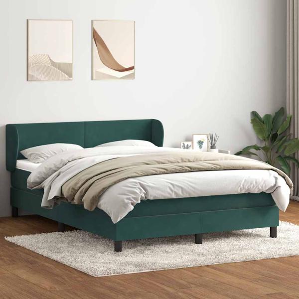 Boxspringbett mit Matratze Dunkelgrün 160x210 cm Samt