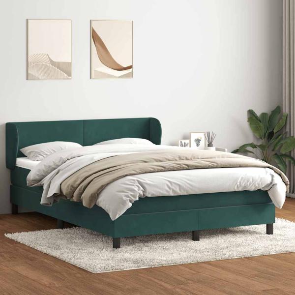 Boxspringbett mit Matratze Dunkelgrün 160x220 cm Samt