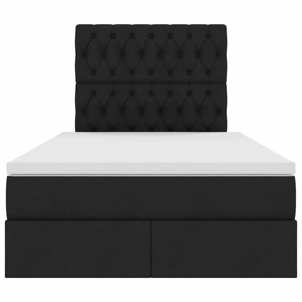 Bett mit Stauraum und LED Schwarz 120 x 200 cm Polyester