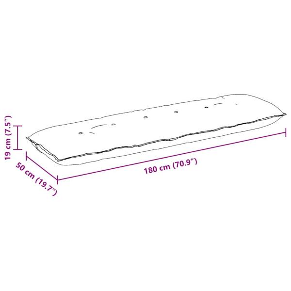 Rückenkissen Jeans blau 180 x 19 x 50 cm Stoff