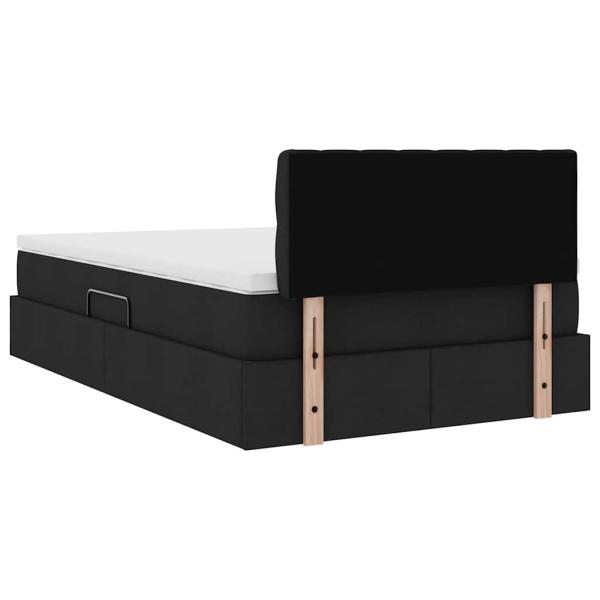Bett mit Stauraum und LED Schwarz 120 x 190 cm Polyester