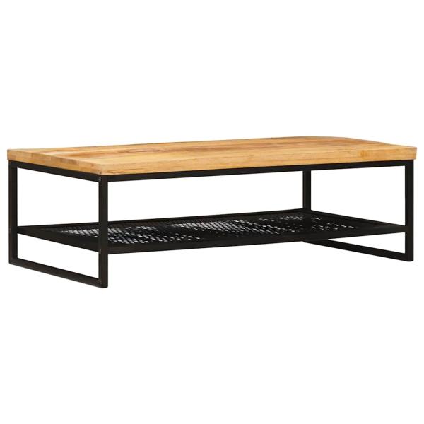 ARDEBO.de - Couchtisch Braun und Schwarz 110 x 55 x 35 cm Massivholz Mango