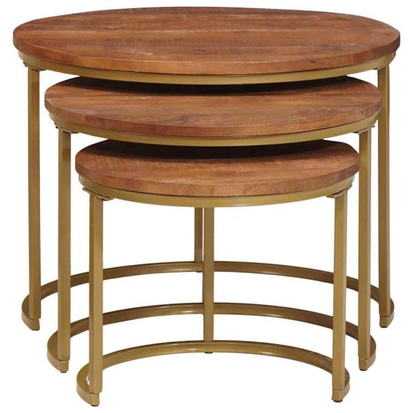 Nesting-Couchtische 3 stk. Honigbraun 60 x 60 x 45 cm