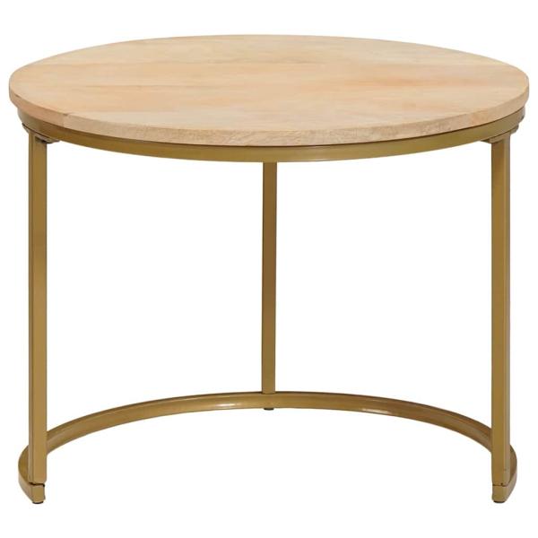 Nesting-Couchtische 2 pcs Weiß Massivholz Mango und Stahl