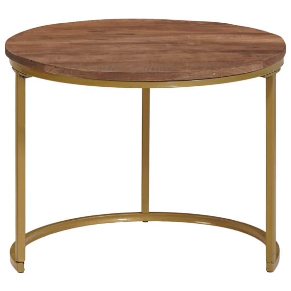 Nesting-Couchtische 2 pcs Massivholz Mango und Stahl