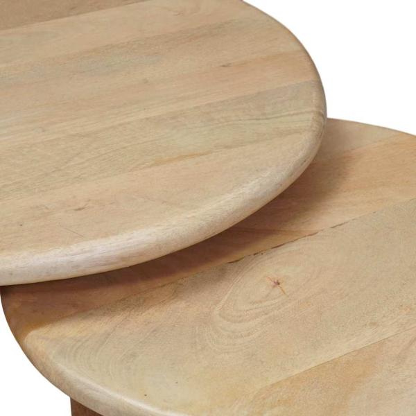 Satztische 2 pcs Schwarz Massivholz Mango