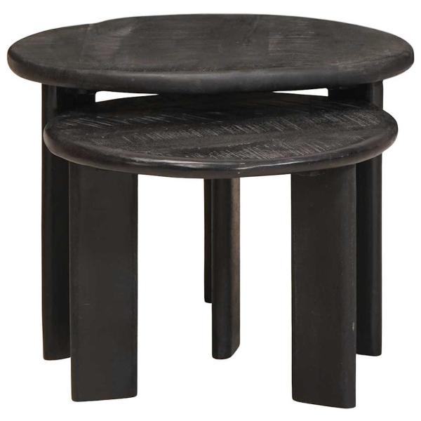 Satztische 2 pcs Weiß Massivholz Mango