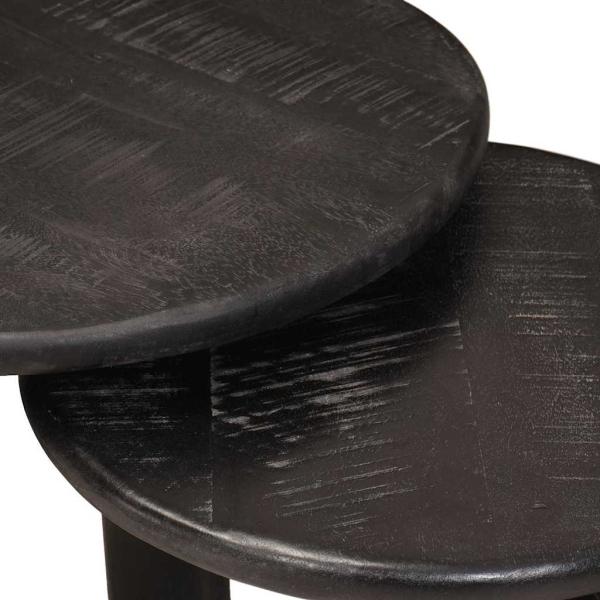 Satztische 2 pcs Weiß Massivholz Mango