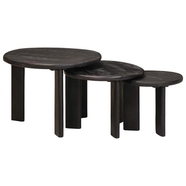 ARDEBO.de - Satztische 3 pcs Weiß Massivholz Mango
