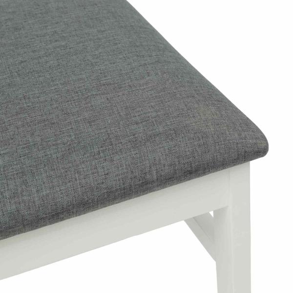Esszimmerstuhl 2 pcs Weiß und Grau Massivholz
