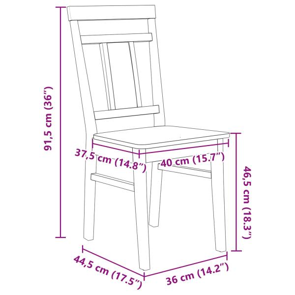 Esszimmerstuhl 2 pcs Weiß Massivholz