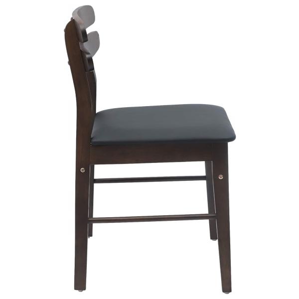 Esszimmerstuhl 2 pcs Hellbraun und Schwarz Massivholz
