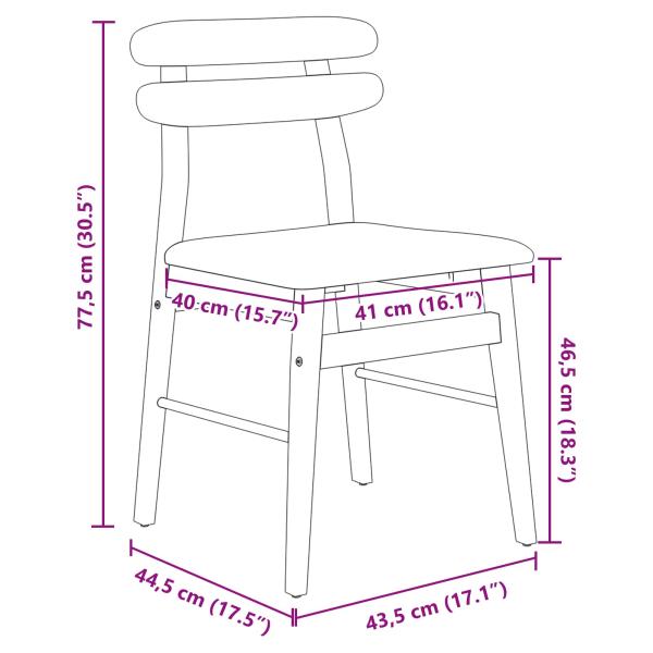 Esszimmerstuhl 2 pcs Natürlich und hell Massivholz