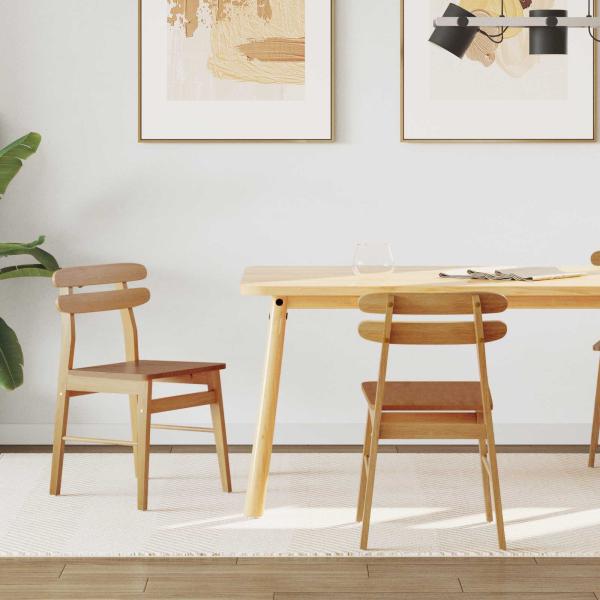 ARDEBO.de - Esszimmerstuhl 2 pcs Natur Massivholz
