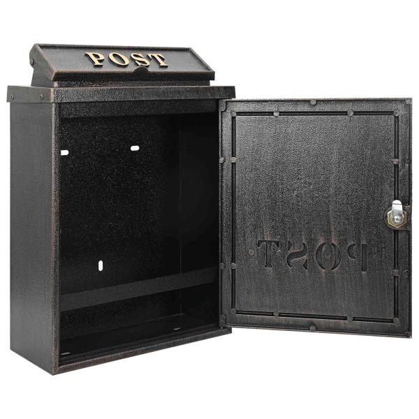 Wandmontierter Briefkasten Bronze 29 x 13 x 41 cm Gussaluminium