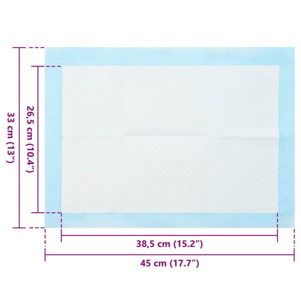 Haustier Training Pad 50 pcs Blau und Weiß 45 x 33 cm