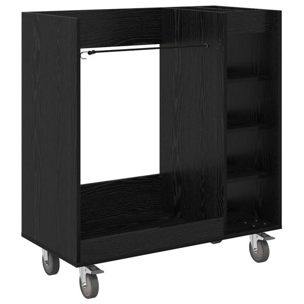 Golf Schrank Mit Rad Uni Schwarz Eichen-Optik 65 x 45 x 98 cm